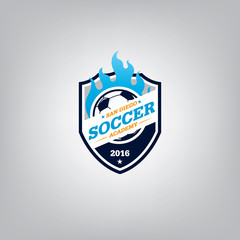 Soccer logo emblem design,vector illustration