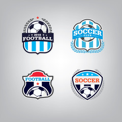 Soccer Logo Design Template set l Football badge team identity c
