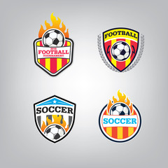 Soccer Logo Design Template set l Football badge team identity c
