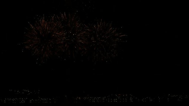firework display during a city holiday
