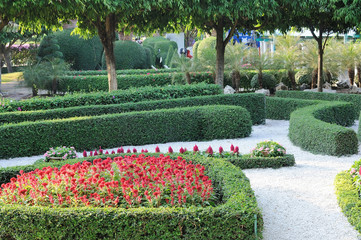 Beautiful park with bower and nice walkway, romantic place