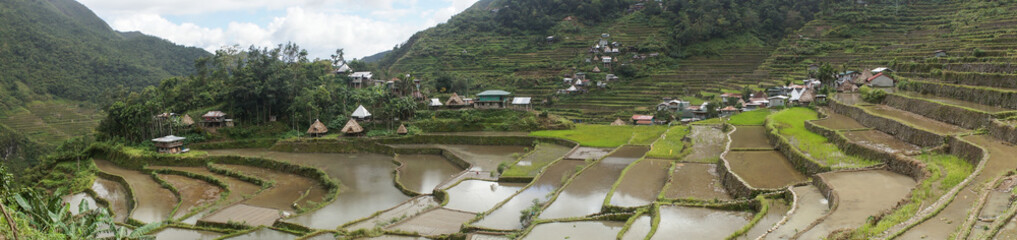 Fototapeta na wymiar Panorama of rice fields in Batad, Banaue, Luzon, Philippines