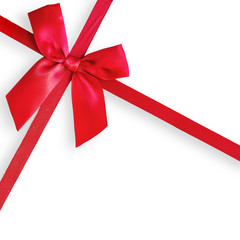 Shiny satin ribbon bow decoration for decorate your gift.