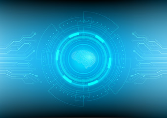 Abstract digital and technology background. Artificial Intelligence with the circuit design.