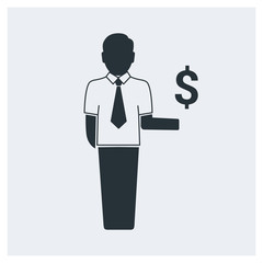 Business investor icon, dollar icon