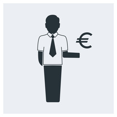 Business investor icon, euro icon