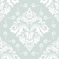 Oriental classic pattern. Seamless abstract background with repeating elements. Light blue and white pattern