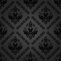 Oriental classic dark pattern. Seamless abstract background with repeating elements