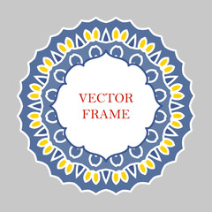 Vector decorative frame for design template.