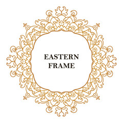 Vector decorative line art frame for design template.