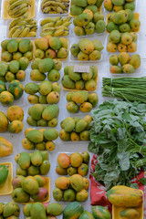 Market stall, Papeete, Tahiti, fruits and vegetables
