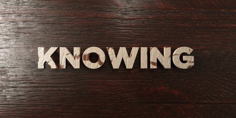 Knowing - grungy wooden headline on Maple  - 3D rendered royalty free stock image. This image can be used for an online website banner ad or a print postcard.