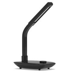 Led Sensor Desk Black Lamp. 3D render isolated on white background. Template for Object Presentation.