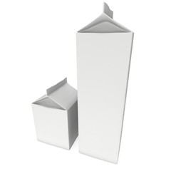 Milk or juice box. Retail package mockup. 3d render illustration isolated on white.