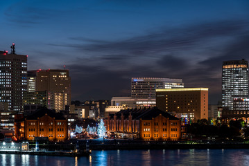 Obraz premium Yokohama Minato Mirai Reed Brick warehouse at dusk