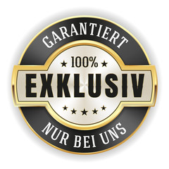 Goldener exklusiv Siegel mit schwarzem Rand 