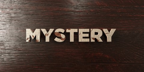 Mystery - grungy wooden headline on Maple  - 3D rendered royalty free stock image. This image can be used for an online website banner ad or a print postcard.