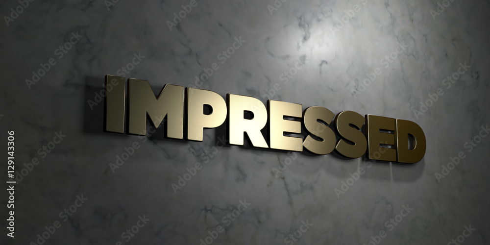 Fototapete impressed - gold text on black background - 3d rendered royalty free stock picture. this image can b