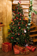 Fototapeta na wymiar Christmas tree with gifts, Christmas concept