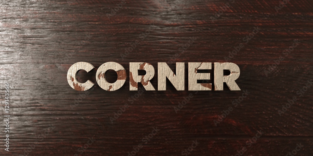 Fototapete corner - grungy wooden headline on maple - 3d rendered royalty free stock image. this image can be u