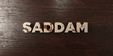 Saddam - grungy wooden headline on Maple  - 3D rendered royalty free stock image. This image can be used for an online website banner ad or a print postcard.