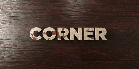Corner - grungy wooden headline on Maple  - 3D rendered royalty free stock image. This image can be used for an online website banner ad or a print postcard. © Chris Titze Imaging