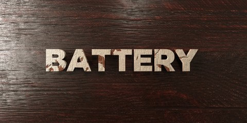 Fototapeta premium Battery - grungy wooden headline on Maple - 3D rendered royalty free stock image. This image can be used for an online website banner ad or a print postcard.