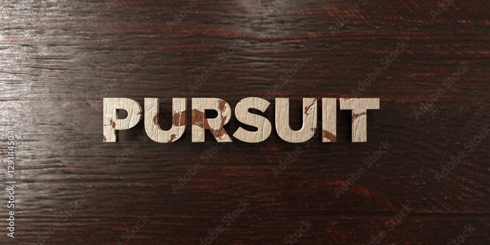 Fototapete pursuit - grungy wooden headline on maple - 3d rendered royalty free stock image. this image can be 