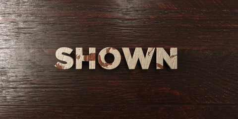 Shown - grungy wooden headline on Maple  - 3D rendered royalty free stock image. This image can be used for an online website banner ad or a print postcard.