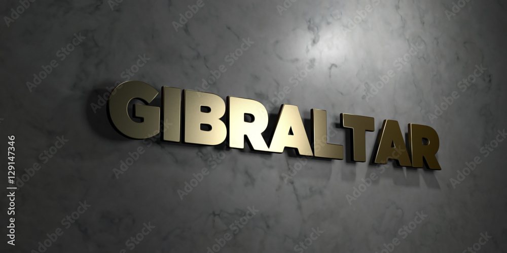 Fototapete gibraltar - gold text on black background - 3d rendered royalty free stock picture. this image can b