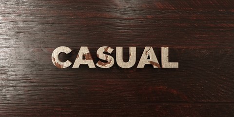 Casual - grungy wooden headline on Maple  - 3D rendered royalty free stock image. This image can be used for an online website banner ad or a print postcard.