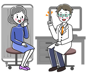 診察　高齢女性