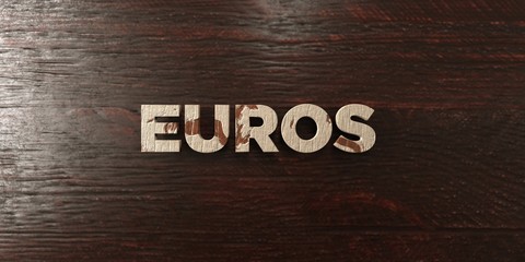 Euros - grungy wooden headline on Maple  - 3D rendered royalty free stock image. This image can be used for an online website banner ad or a print postcard.