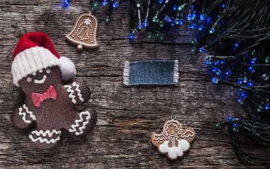 gingerbread cookies Christmas wooden table