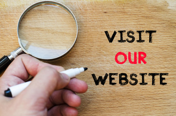 Visit our website text concept