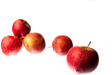 red apples on a white background