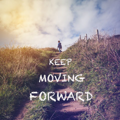Fototapeta premium Inspirational quote on blurred background with vintage filter