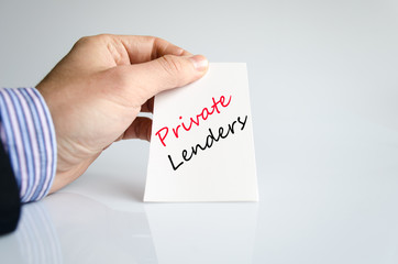 Private lenders text concept
