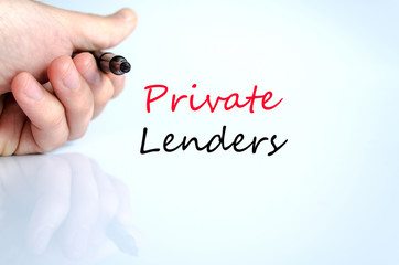 Private lenders text concept