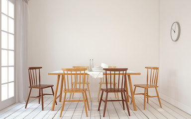 Dining-room interior.3d render.