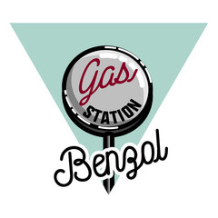 Color vintage gas station emblem