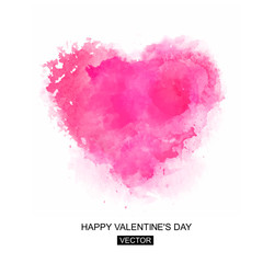 Heart. Valentines day card. Vector illustration.Abstract Background with Watercolor Stains, Vector Design