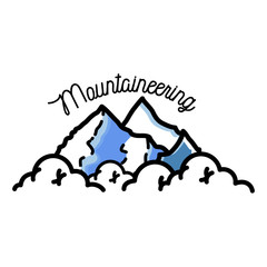 Color vintage mountaineering emblem