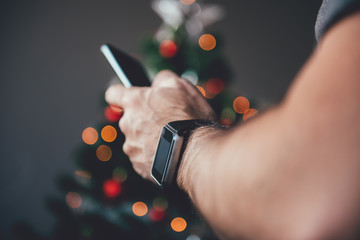 Man using smart phone