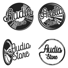 Vintage audio store emplems