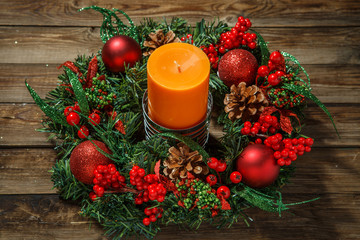 Advent wreath with candle