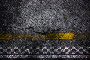 Finish line of racing road background.
