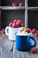 Russian cottage cheese with raspberry