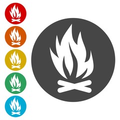 Bonfire Icon, Vector Illustration of a Fire Icon 