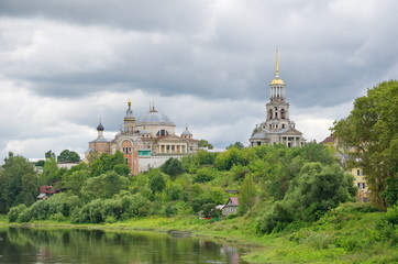 Borisoglebsky monastery on the banks of the Tvertsa river, Torzhok, Tver oblast, Russia